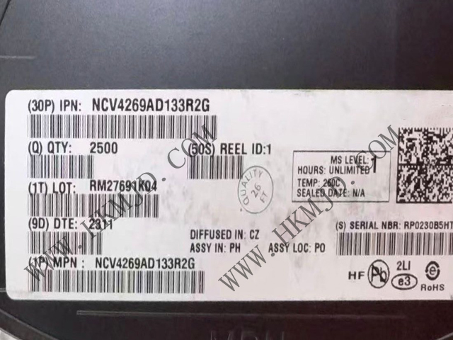 ON NCV4269AD133R2G 150mA 45V 精密微功率LDO線性穩(wěn)壓器